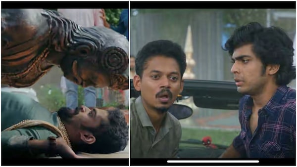 A scene from Premalu in which Sachin and Amal Davis crashes a wedding