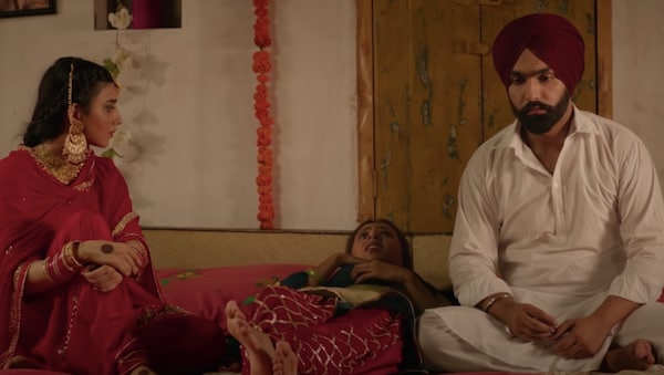 Saunkan Saunkne trailer: Ammy Virk, Sargun Mehta and Nimrat Khaira are in a conjoint marriage in this Punjabi comedy