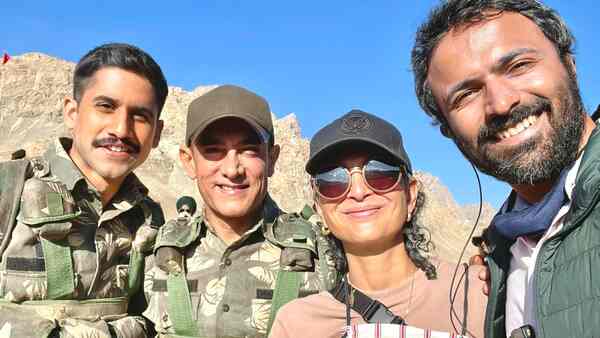 Naga Chaitanya shoots for Laal Singh Chaddha in Kargil, shares BTS photo with Aamir Khan, Kiran Rao