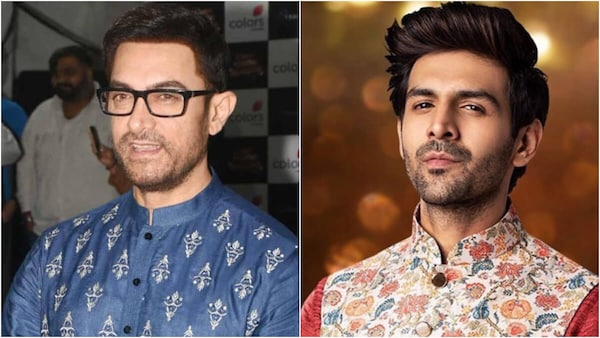 WATCH: Aamir Khan sings Raja Hindustani song and matches steps with Kartik Aaryan at an event