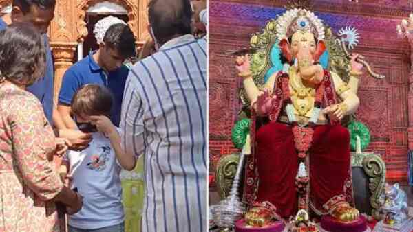 Sweet! Shah Rukh Khan's son AbRam Khan visits Lalbaugcha Raja to celebrate Ganesh Mahotsav 2022