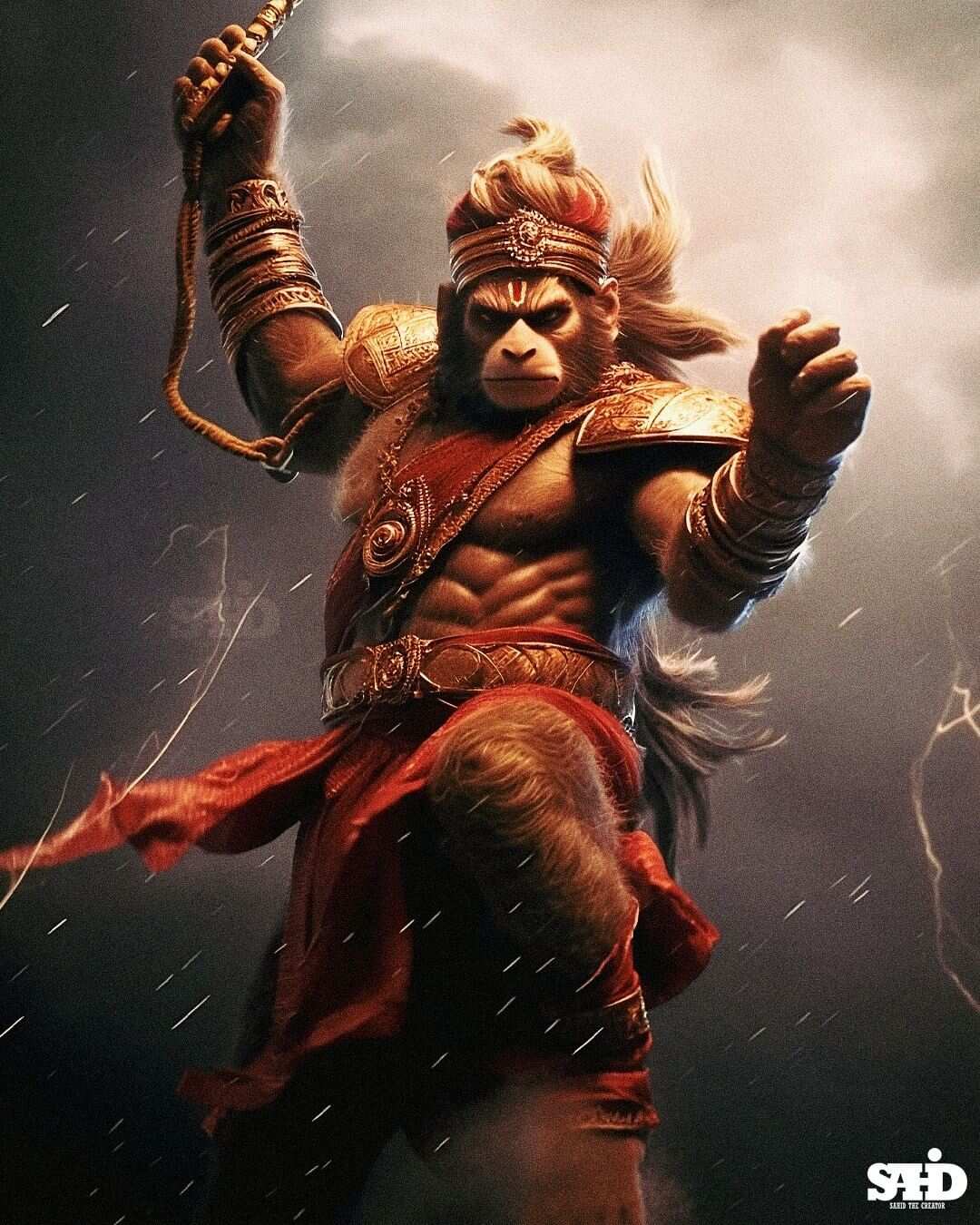 Lord Hanuman as imagined in AI world