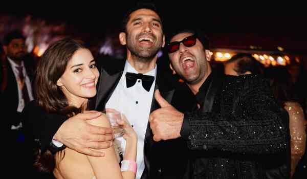 Aditya, Ananya and Ranbir at Anant-Radhika pre-wedding bash