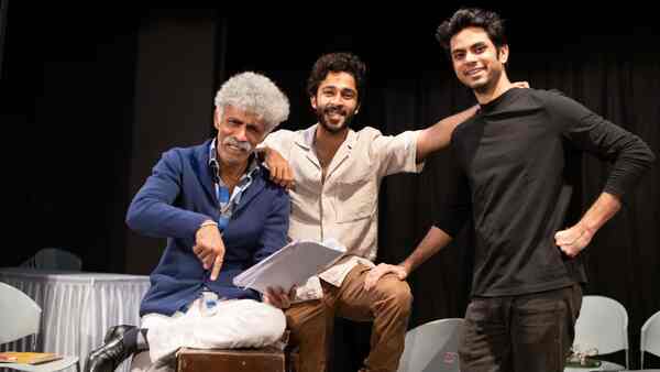 Aditya with Makarand Deshpande and Zahan Kapoor