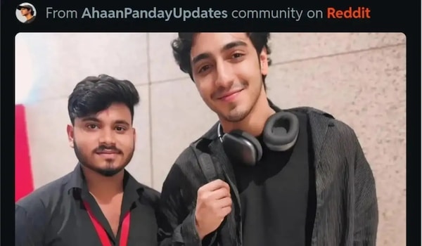 Ahaan Panday with a fan