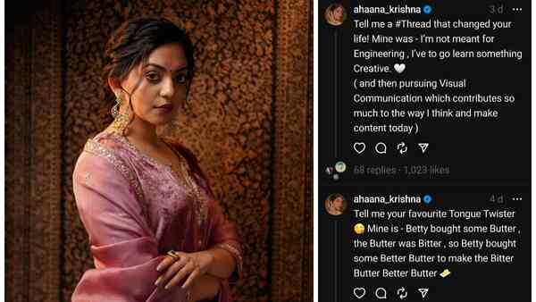 Ahaana Krishna's initial few Threads posts