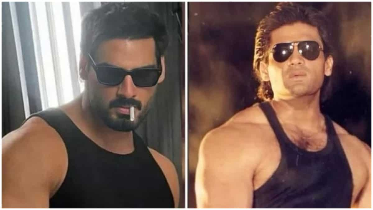 Suniel Shetty shares a nostalgic father-son collage with Ahan, fans say ‘Mujhe laga John Abraham hai’