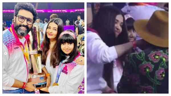 Aishwarya Rai Bachchan pulls Ranveer Singh’s cheek during Pro-Kabaddi League, and it's the cutest thing on internet