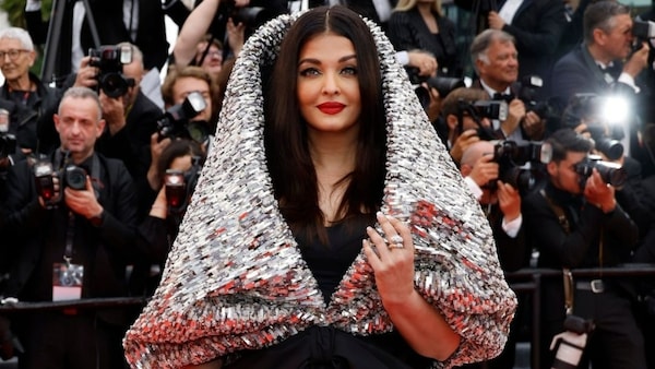 Cannes 2023: Aishwarya Rai Bachchan stuns in a black and silver hooded gown for her first red carpet appearance