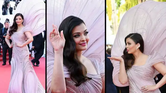Cannes 2022: Aishwarya Rai Bachchan looks pretty in pastel pink on Day 2 of event