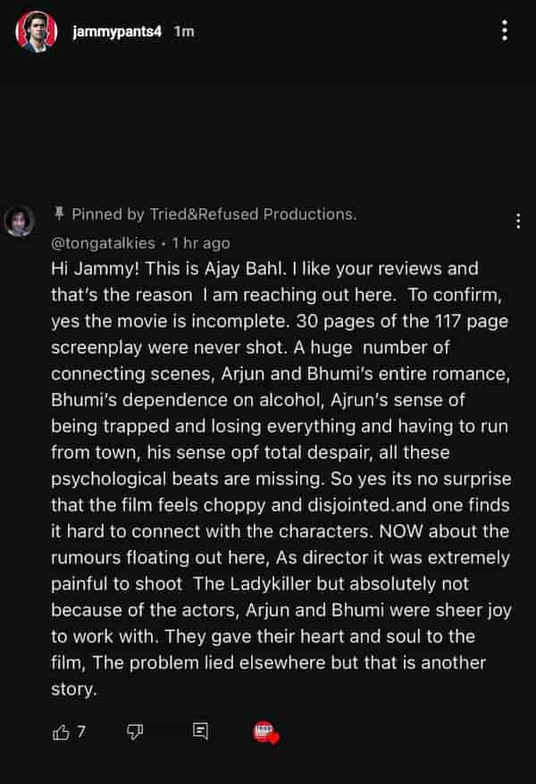 Ajay Bahl's statement on The Lady Killer (Courtesy: Tried & Refused Productions/YouTube)