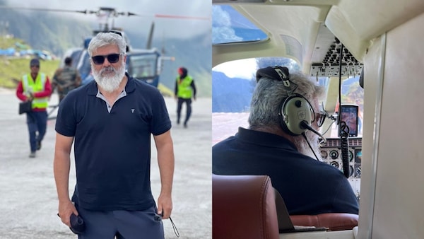 Ajith's picture with a helicopter in the backdrop sets the internet on fire
