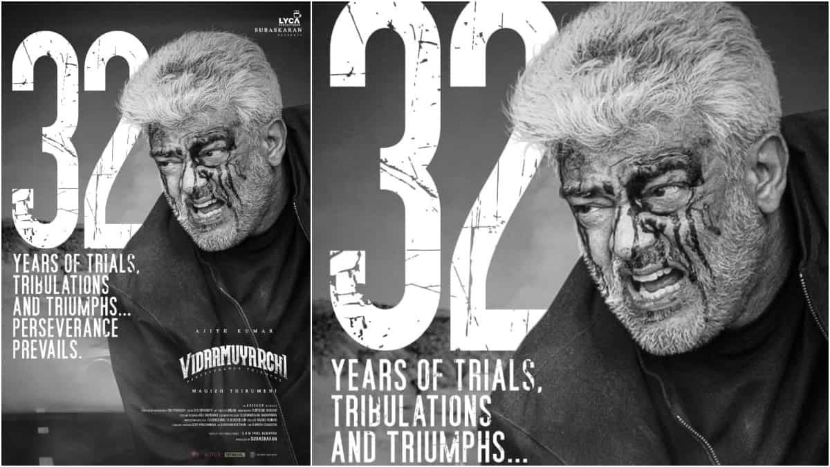 Vidaamuyarchi team celebrates 32 years of Ajith Kumar with a new poster | Check out