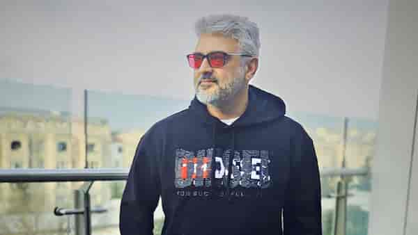 Ajith Kumar on the sets of Vidaamuyarchi.