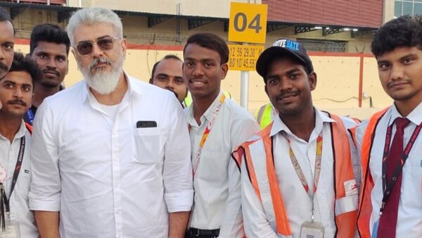 Ajith looks dashing in his latest pictures with airport staff