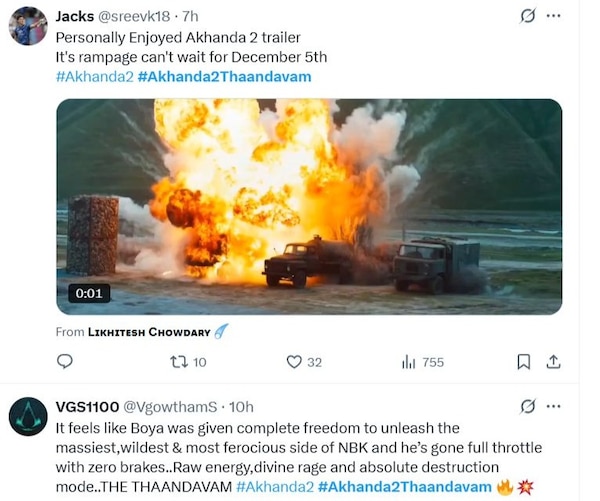 Netizen reactions to Akhanda 2 Thaandavam trailer