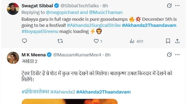 Netizen reactions to Akhanda 2 Thaandavam trailer