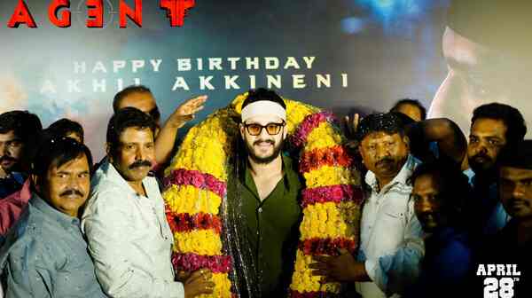 Akhil celebrates his birthday on the sets of Agent