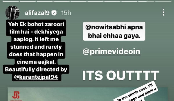Ali Fazal via his Instagram Story