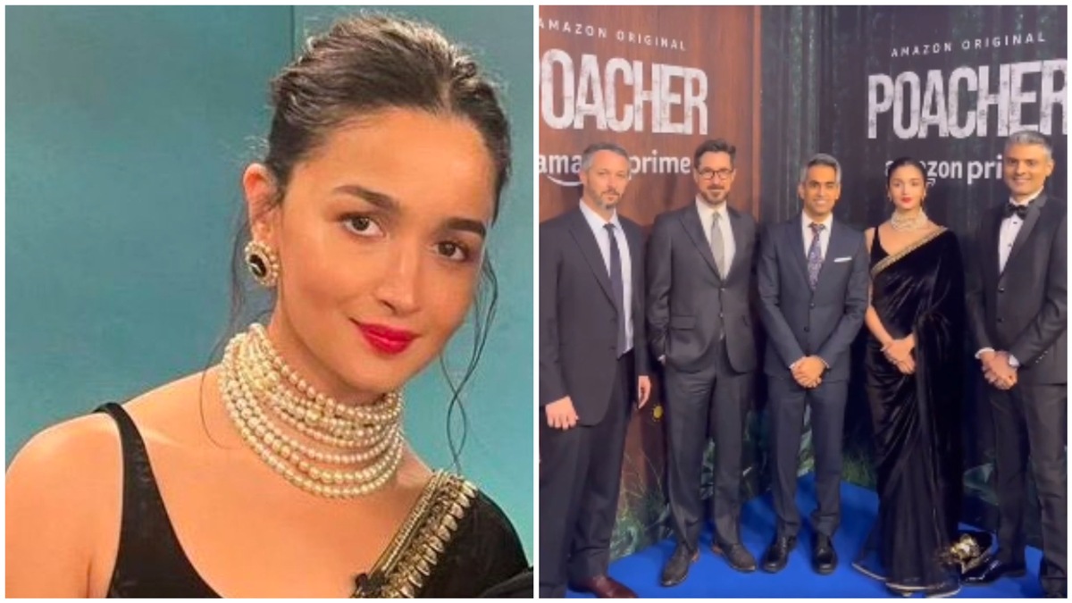 Alia Bhatt dons a sizzling black saree during Poacher promotions, netizens say, ‘Rani spotted’