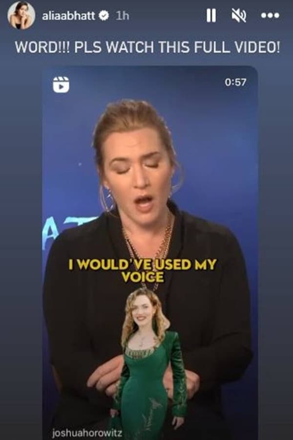 Alia Bhatt shares a clip of Kate Winslet's interview