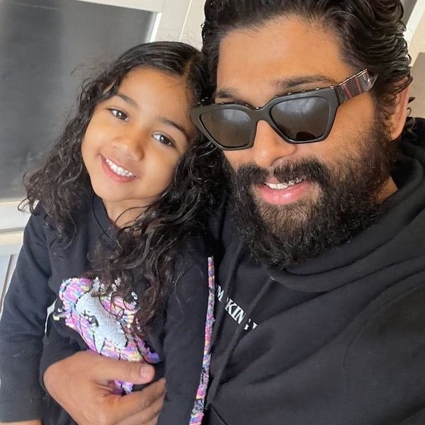 Allu Arha with her dad Allu Arjun