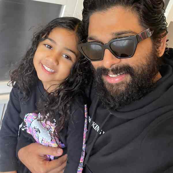 Allu Arha with her dad Allu Arjun