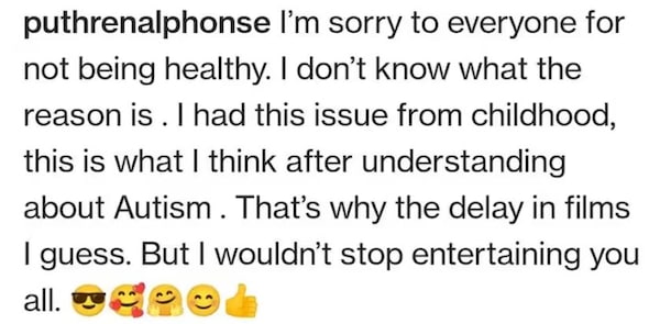 Alphonse Puthren's deleted social media post