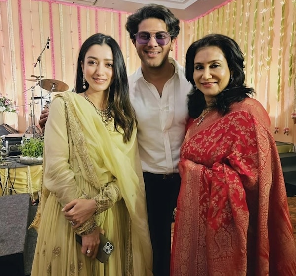 Amaal Sufiya, Dulquer Salmaan and Lissy at the wedding