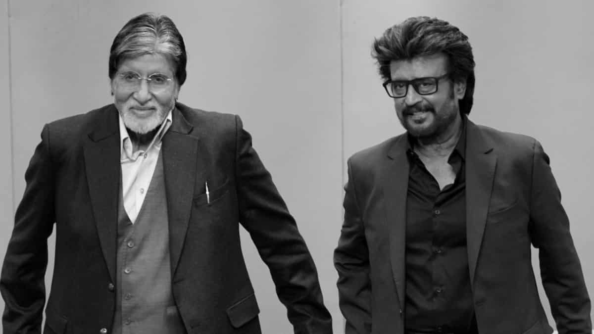 Rajnikanth poses with Amitabh Bachchan at Vettaiyan location; Pics wins the internet