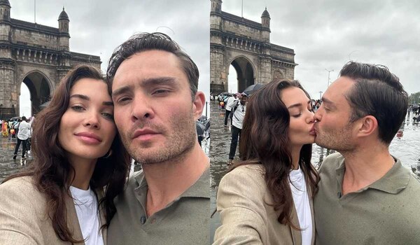 IN PICS: Amy Jackson sharing a kiss with her boyfriend Ed Westwick at Gateway Of India