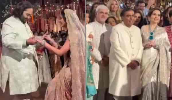 Watch! Radhika Merchant’s graceful bridal entry on Day 3 event; Mukesh Ambani, Nita Ambani cheer for daughter-in-law and Anant