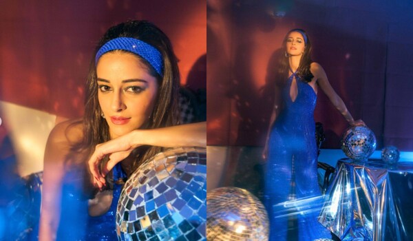 Ananya Panday exudes 90s Bollywood charm in disco-themed party | Check out pics