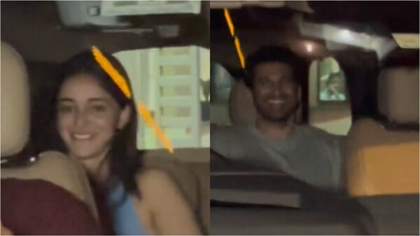 Watch video | Ananya Panday can't stop smiling, as she is spotted with her rumoured boyfriend Aditya Roy Kapur