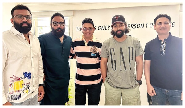 Allu Arjun at the launch of his new film with Sandeep Reddy Vanga