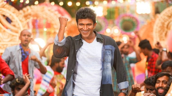 Puneeth Rajkumar in a still from Anjaniputra