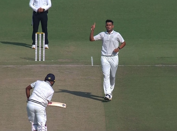 Anshul Kamboj has been called up for the remainder of the test series. | Image - BCCI Domestic on X