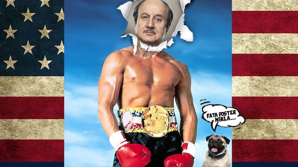 Why does Anupam Kher get emotional when he sees himself on the poster of Shiv Shastri Balboa?