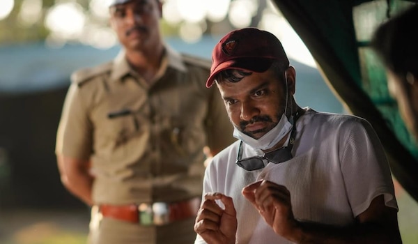 Anuraj Manohar on the set of Narivetta
