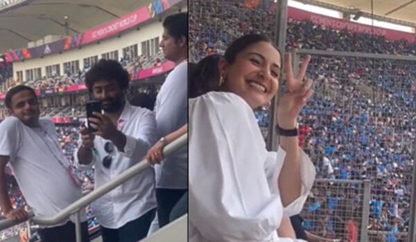 Anushka Sharma obliges Arijit Singh’s request for a pic during India - Pakistan match| SEE VIDEO