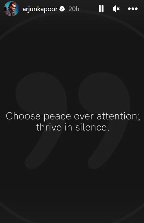 Arjun Kapoor's Instagram story