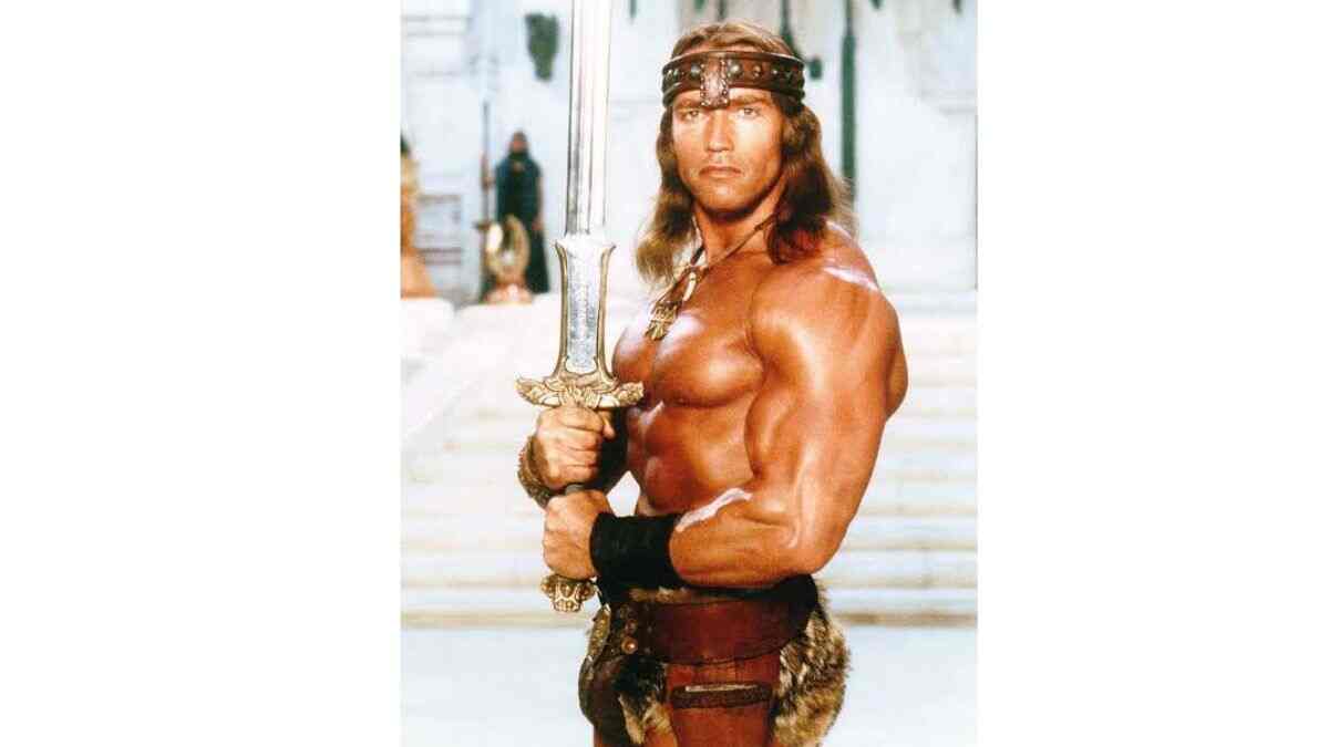 This character portrayed by Arnold Schwarzenegger is based on the character created by which American author?