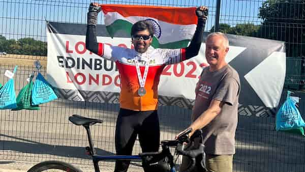 Arya after the cycling competition in London