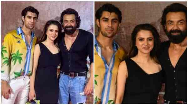 Bobby Deol’s son Aryaman Deol steals the show at Gadar 2 success bash, fans call him ‘hero material’