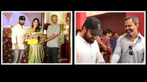 NTR30: Jr NTR, Janhvi Kapoor’s pan-Indian film commences; SS Rajamouli, Prashanth Neel grace launch ceremony