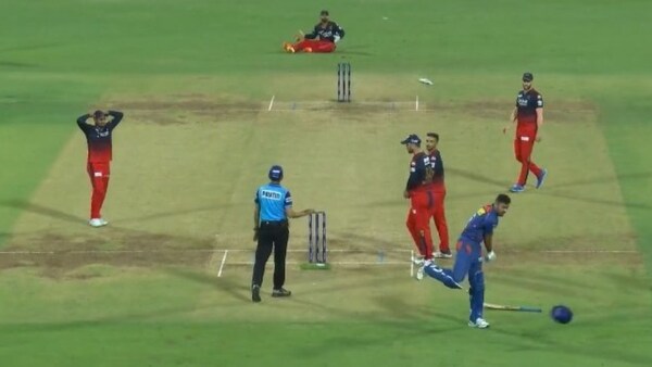 Netizens question Avesh Khan's behaviour as he throws helmet after LSG's win over RCB, say 'as if he scored 6 sixes'