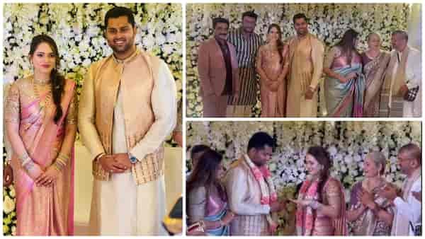 Abishek Ambareesh and Aviva Bidapa get engaged in an intimate ceremony in Bengaluru