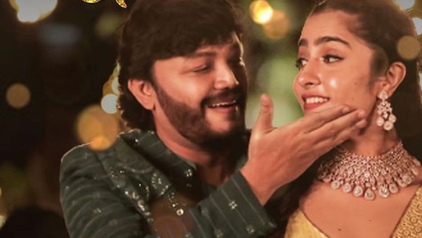 Ganesh and Rukmini Vasanth in the promo poster of the song