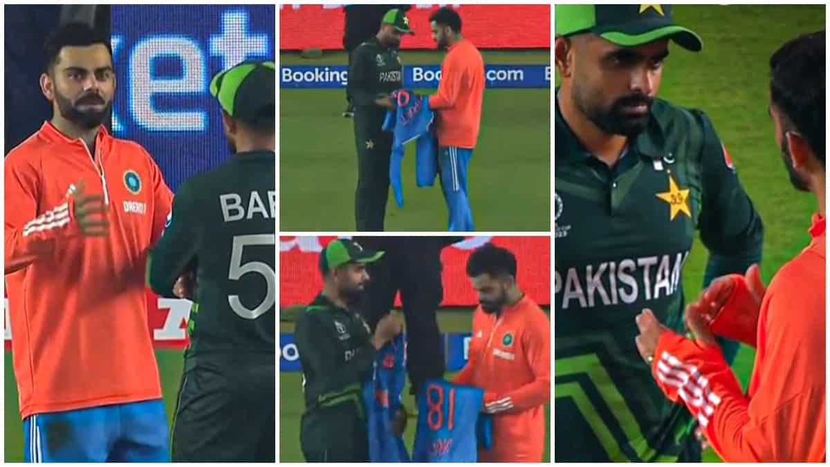 Watch Virat Kohli And Babar Azams Jersey Camaraderie Wins Internet After Mega Clash 