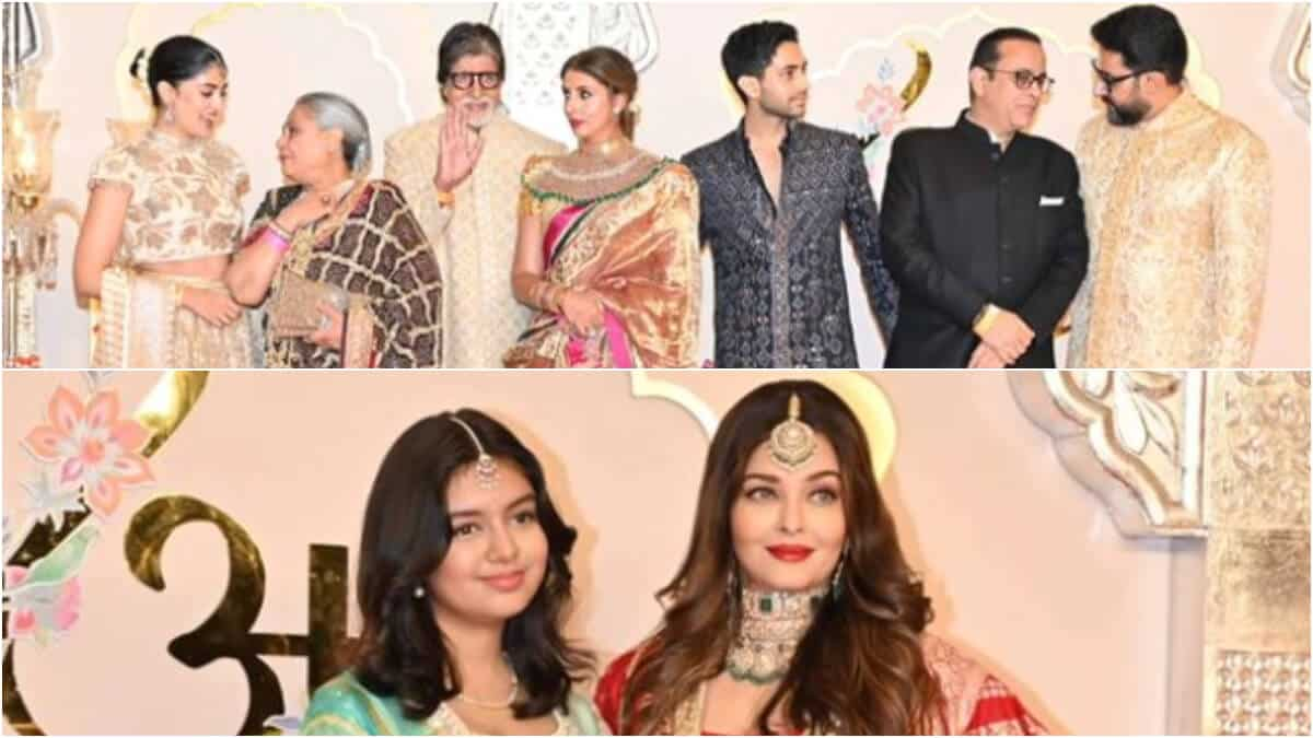 Amitabh Bachchan and family arrive without Aishwarya Rai and Aaradhya at Ambani wedding, sparking divorce rumours again!